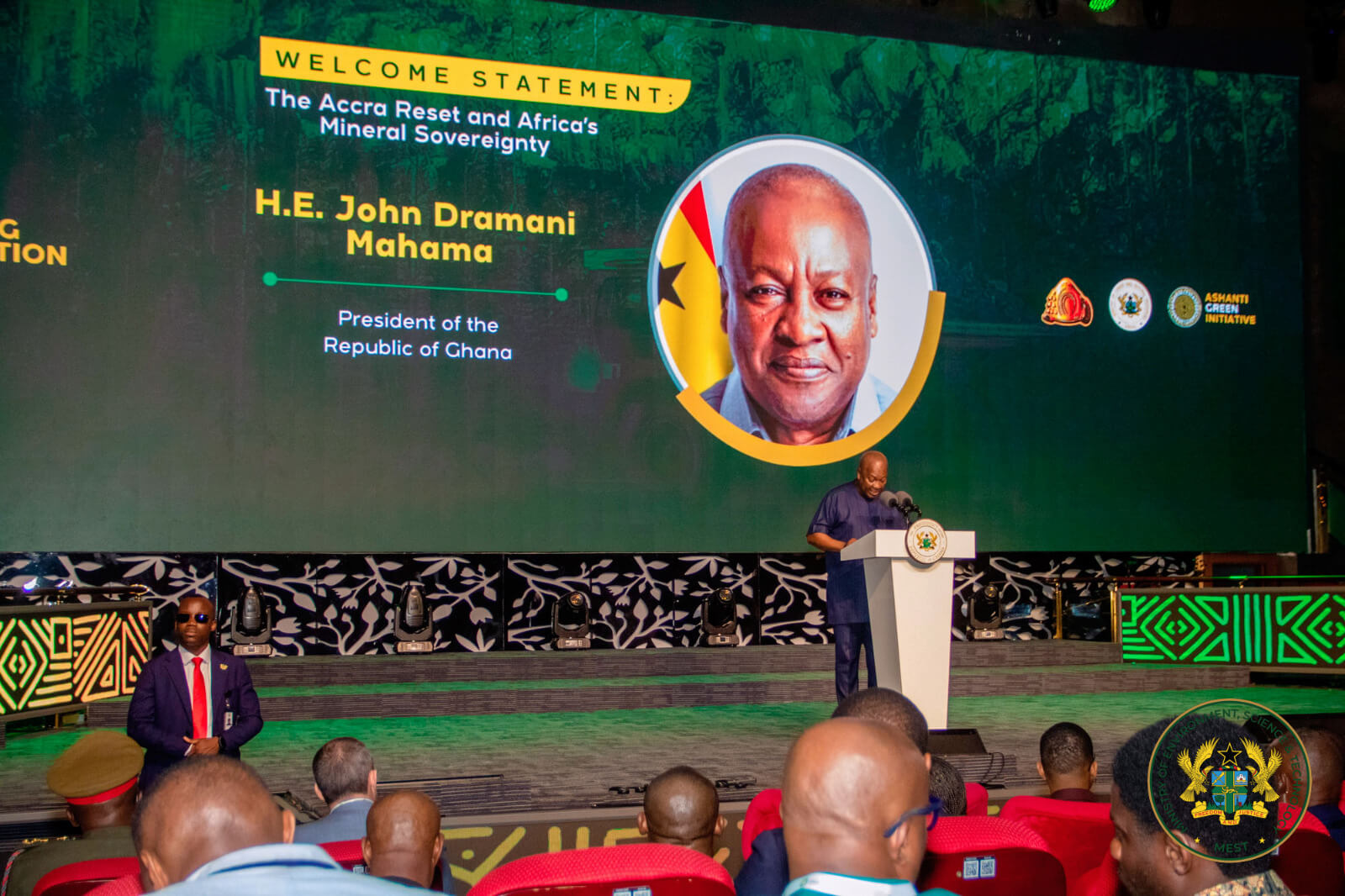 A speaker at the opening ceremony of the Mining in Motion Conference 2026.