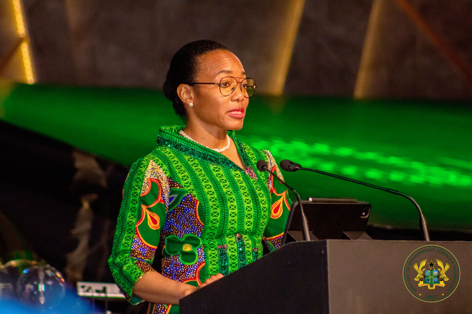 Hon. Dr Zanetor Agyeman-Rawlings addresses the opening of the Mining in Motion Conference 2026 in Accra.