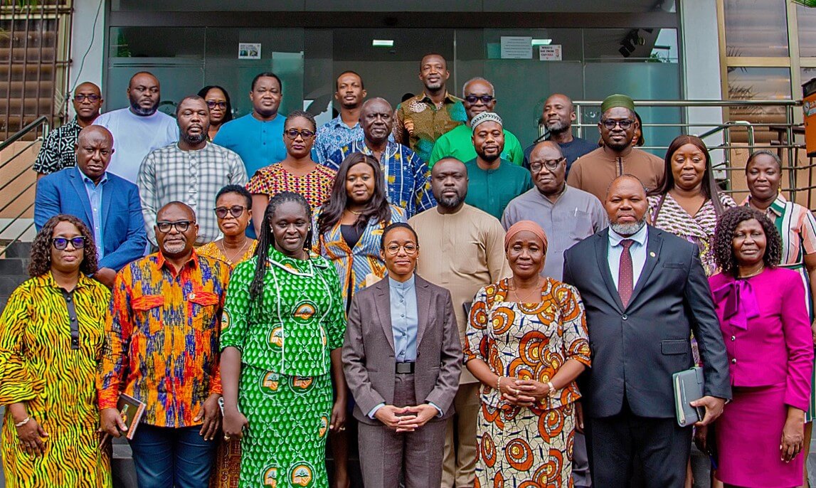 Hon. Dr Zanetor Agyeman-Rawlings together with management and staff of MEST and the EPA.