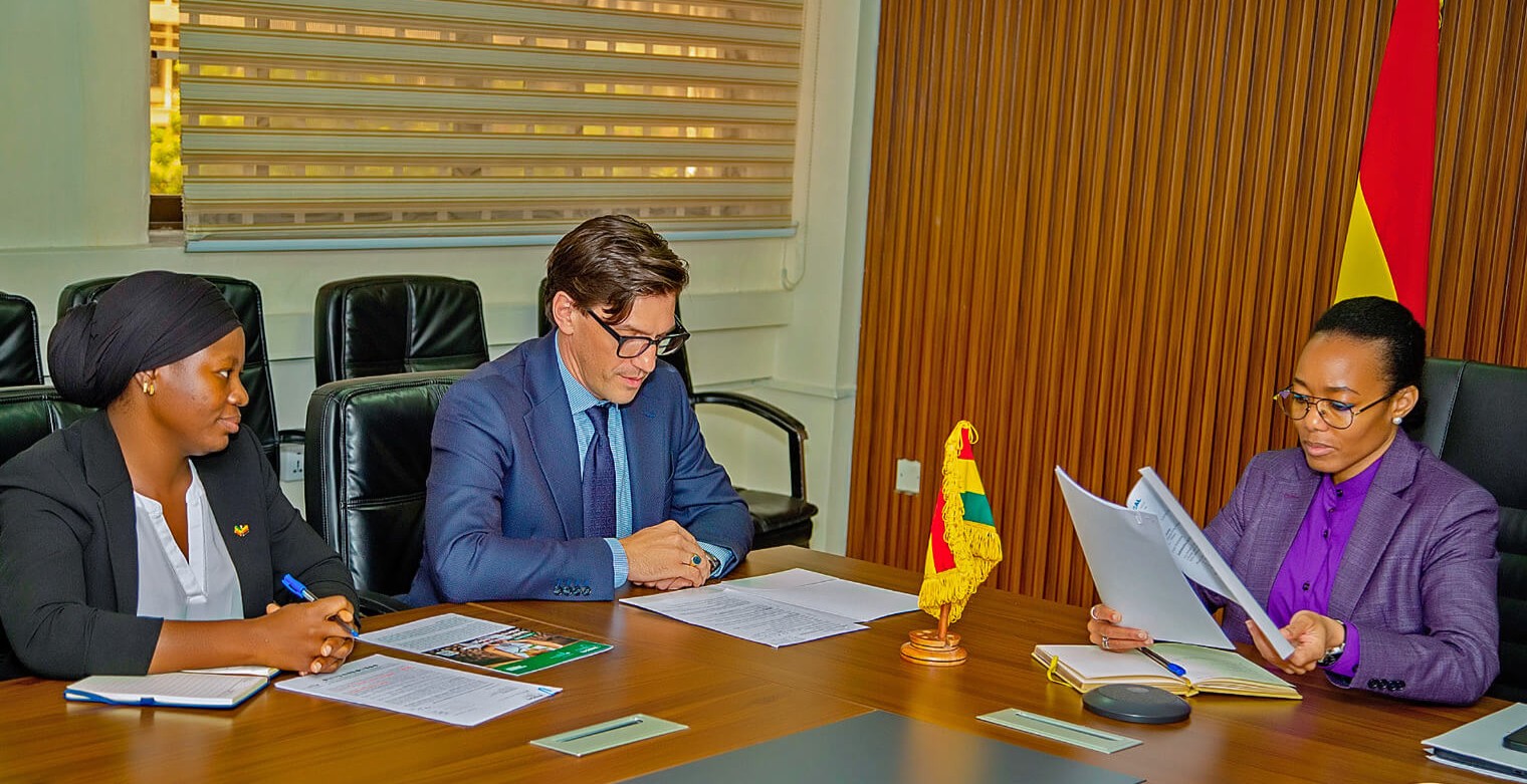 Hon. Dr Zanetor Agyeman-Rawlings and the German Ambassador to Ghana, H.E. Frederik Landshoff, with officials of both delegations.