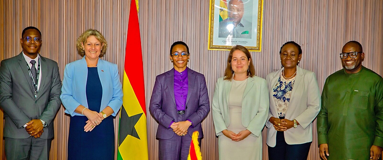 Hon. Dr Zanetor Agyeman-Rawlings with members of the Swiss delegation.