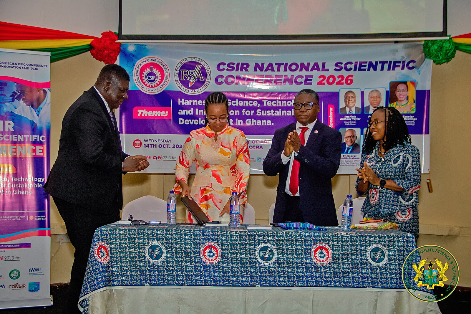 Dignitaries at the high table during the opening ceremony.