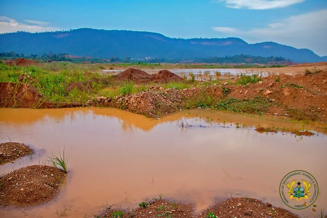 A section of the illegal mining site at Osino.