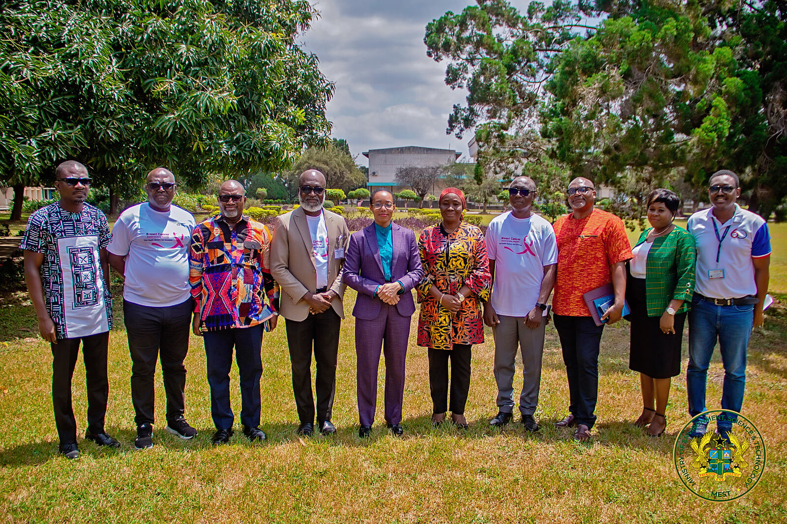 Hon. Dr Zanetor Agyeman-Rawlings with management and staff of the Ghana Atomic Energy Commission during her familiarisation visit.