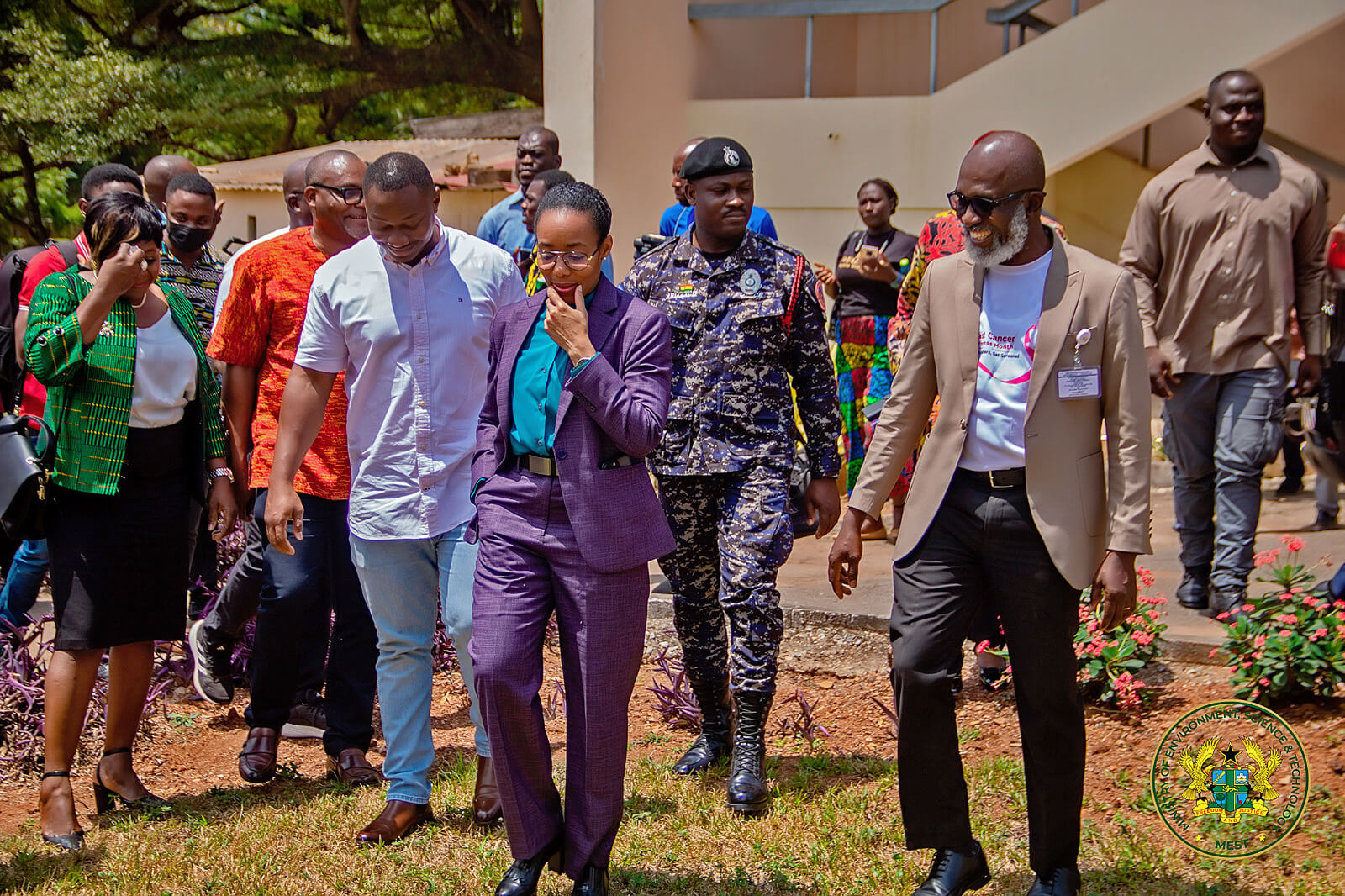 Hon. Dr Zanetor Agyeman-Rawlings being conducted around the GAEC premises by management.