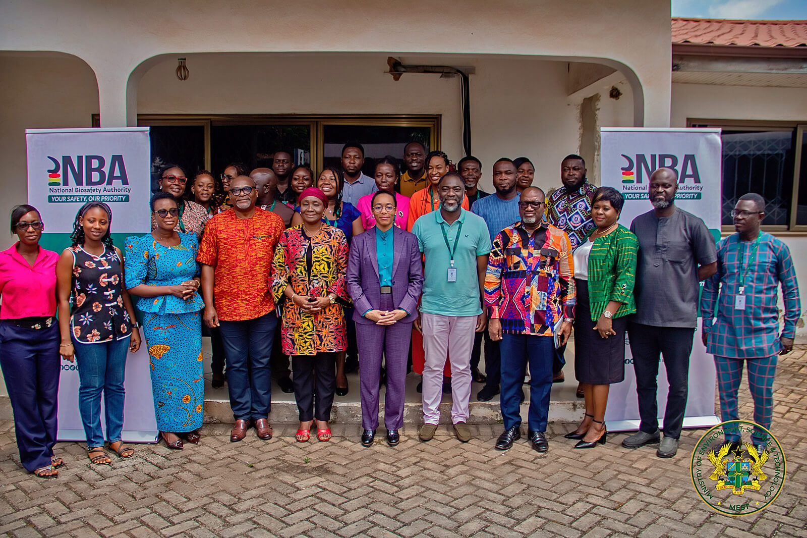 Hon. Dr Zanetor Agyeman-Rawlings together with management and staff of MEST & NBA.