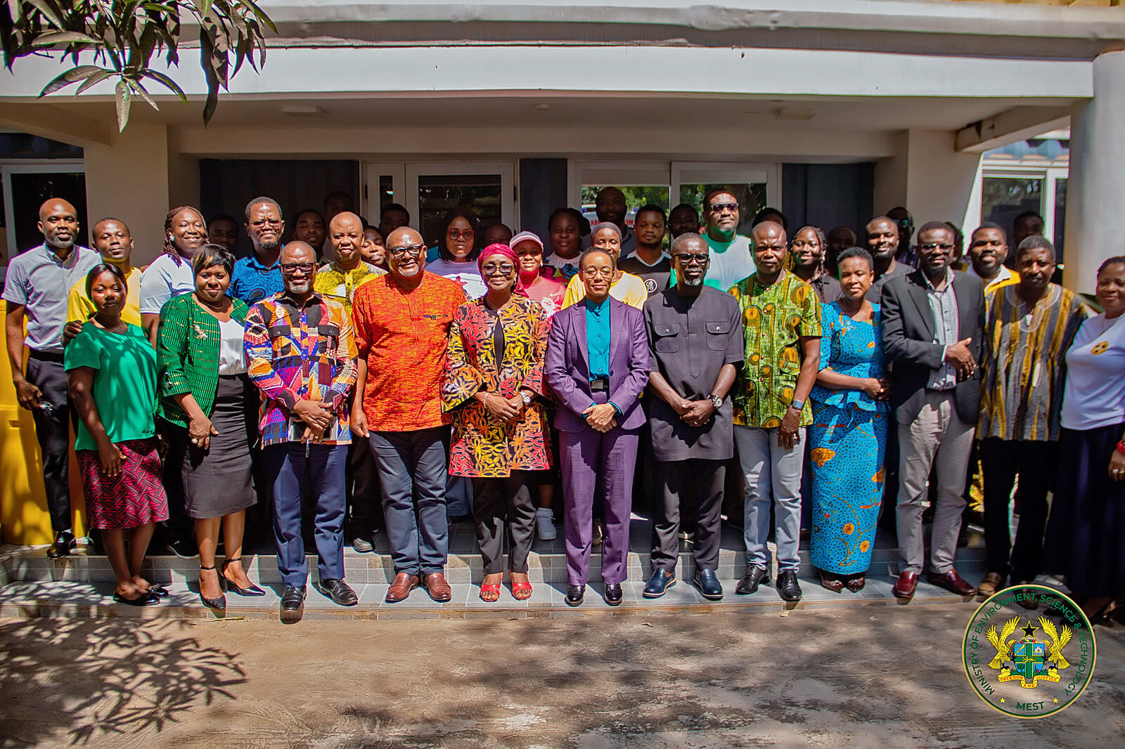 Hon. Dr Zanetor Agyeman-Rawlings together with management and staff of MEST & NRA.